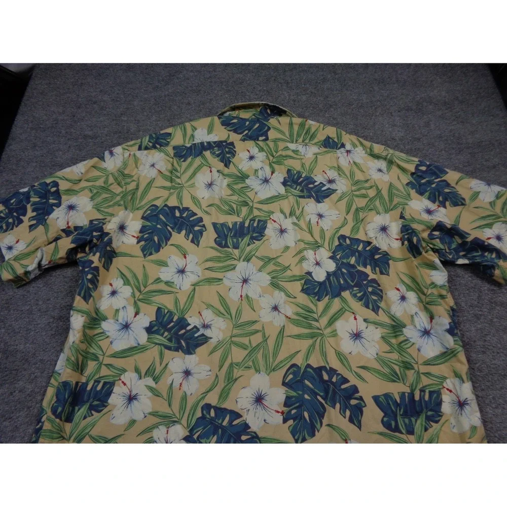 VTG Polo Ralph Lauren Loop Collar Shirt Men XL Blue Clayton Hawaiian Floral